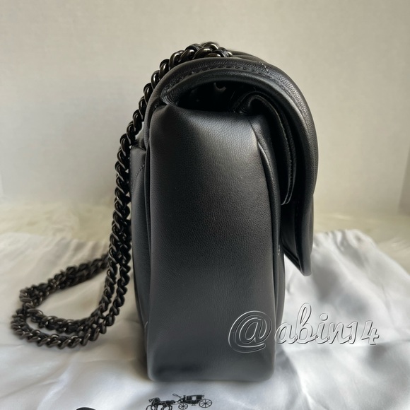 Coach Black Leather Pillow Madison Shoulder Crossbody Bag Quilting Full Size - Picture 4 of 14